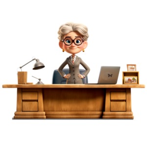 Woman CEO PowerPoint clipart graphic preview.