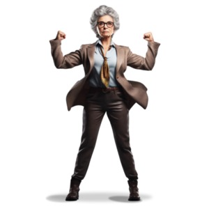 Powerful Business Woman PowerPoint clipart graphic preview.