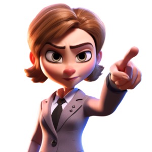 Determined Businesswoman Pointing PowerPoint clipart graphic preview.
