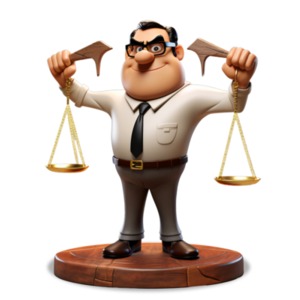 Holding the Scales of Justice PowerPoint clipart graphic preview.