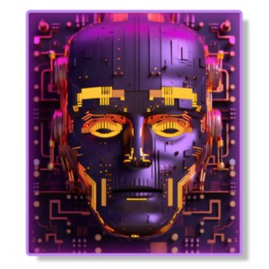 AI CPU PowerPoint clipart graphic preview.