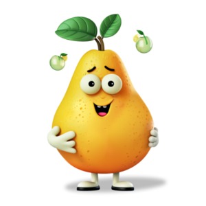 Healthy Pear PowerPoint clipart graphic preview.