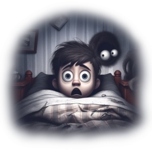 Scared of the Dark PowerPoint clipart graphic preview.
