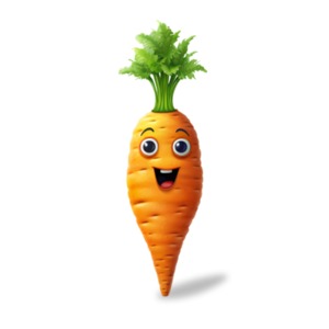 Carrot Cutie PowerPoint clipart graphic preview.