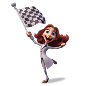 Business Woman Finish Line PowerPoint clipart graphic preview.