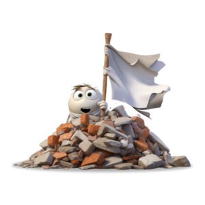 Figure Wave White Flag of Surrender PowerPoint clipart graphic preview.
