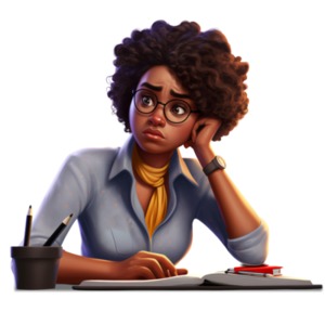 Worried Employee PowerPoint clipart graphic preview.