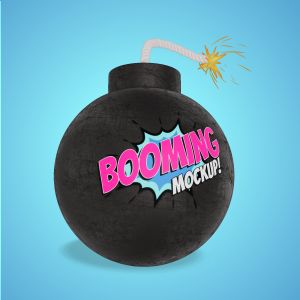 3D Cartoon Bomb -  Mockup Customizable PowerPoint clipart graphic preview.