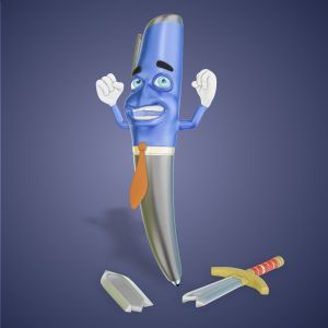 3D Pen Mightier Than The Sword Customizable PowerPoint clipart graphic preview.