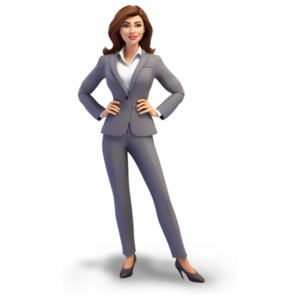 A businesswoman in Confident Strong Pose PowerPoint clipart graphic preview.