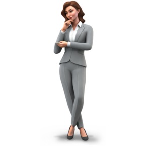 A businesswoman Contemplating a Decision PowerPoint clipart graphic preview.