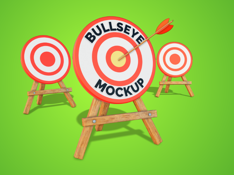 High-resolution customizable clipart of 3D Standout Target - Customizable Mockup, designed for corporate project kickoff meetings, creative strategy brainstorming, and innovative product development pitches.