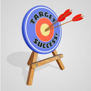 3D Single Target -  Mockup Customizable PowerPoint clipart graphic preview.