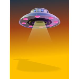 UFO with Beam Shooting Out Customizable PowerPoint clipart graphic preview.