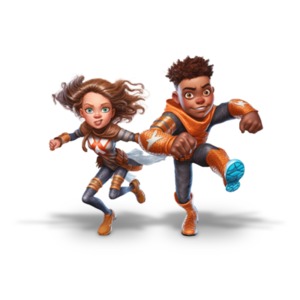 Super Hero Students  Illustration PowerPoint clipart graphic preview.
