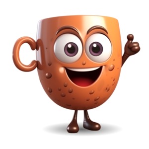 Coffee Mug Character PowerPoint clipart graphic preview.