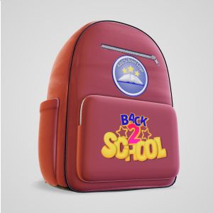 3D Backpack -  Mockup Customizable PowerPoint clipart graphic preview.
