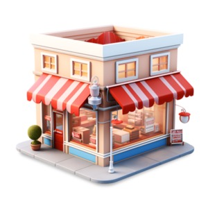 Small Shop Building PowerPoint clipart graphic preview.