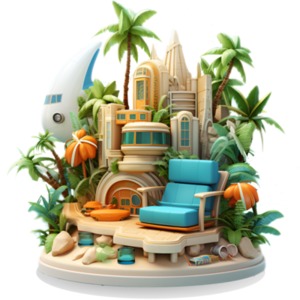 Vacation Paradise Icon PowerPoint clipart graphic preview.