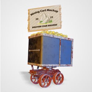 3D Mining Cart  -  Mockup Customizable PowerPoint clipart graphic preview.