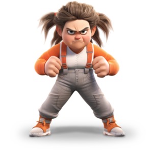 Angry Bully Girl  Illustration PowerPoint clipart graphic preview.