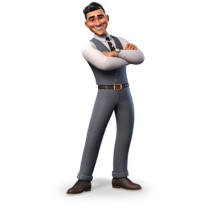 Businessman Standing Strong Illustration PowerPoint clipart graphic preview.