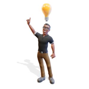 3D Teacher Bright Idea Customizable PowerPoint clipart graphic preview.