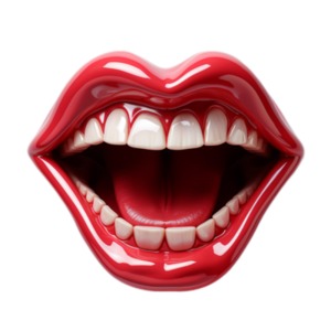 Happy Lips PowerPoint clipart graphic preview.