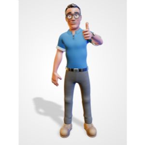 3D Teacher Thumbs Up Customizable PowerPoint clipart graphic preview.
