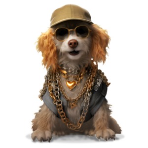 Lucky Dog PowerPoint clipart graphic preview.