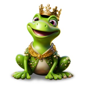 Discover the Magic: Charming Crowned Frog  for Creativity and Transformation PowerPoint clipart graphic preview.