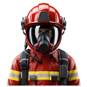 Fearless Firefighter Illustration: Capturing Bravery, Courage, and Selflessness PowerPoint clipart graphic preview.