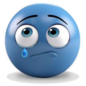 Sad Emoji : Depict Emotion with Frown and Tear PowerPoint clipart graphic preview.