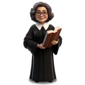 Woman Judge Holding Large Law Book PowerPoint clipart graphic preview.