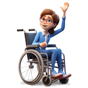 Empowering Inclusivity: Smiling Girl in Wheelchair PowerPoint clipart graphic preview.