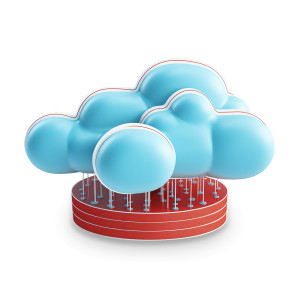 Illustrative Database Connections to Cloud PowerPoint clipart graphic preview.