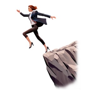 Woman Leap of Faith PowerPoint clipart graphic preview.