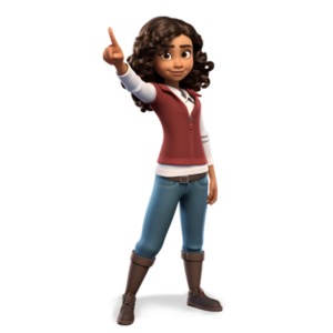 Girl Pointing Forward : Directing with Confidence PowerPoint clipart graphic preview.