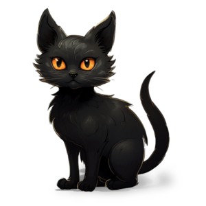 Halloween Black Cat PowerPoint clipart graphic preview.