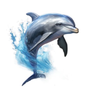 Dolphin Jumping PowerPoint clipart graphic preview.