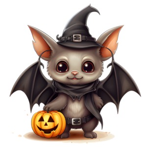 Halloween Bat  PNG PowerPoint clipart graphic preview.