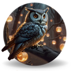 Creepy Forest Owl PowerPoint clipart graphic preview.
