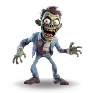 Employee Zombie PowerPoint clipart graphic preview.