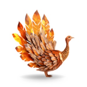 Autumn Turkey PowerPoint clipart graphic preview.