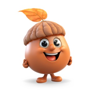 Acorn Guy PowerPoint clipart graphic preview.
