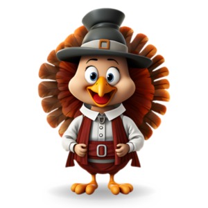 Turkey Pilgrim PowerPoint clipart graphic preview.