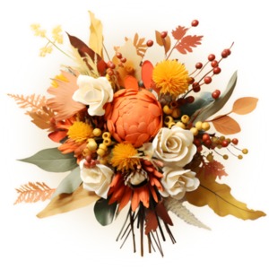 Thanksgiving Bouquet PowerPoint clipart graphic preview.