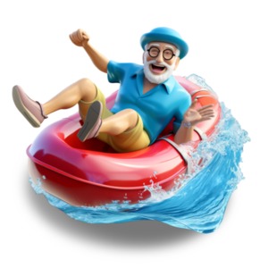 Rafting Adventure in Retirement PowerPoint clipart graphic preview.