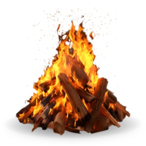 Bonfire PowerPoint clipart graphic preview.