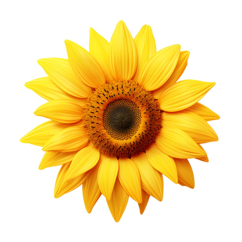 High-resolution clipart illustration of Summer Sunflower, designed for creative multimedia presentations, dynamic visual storytelling, and professional content design.